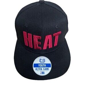 Miami Heat NBA Youth Hat Cap Official Ultra Game Snapback  Black Hats Adjustable
